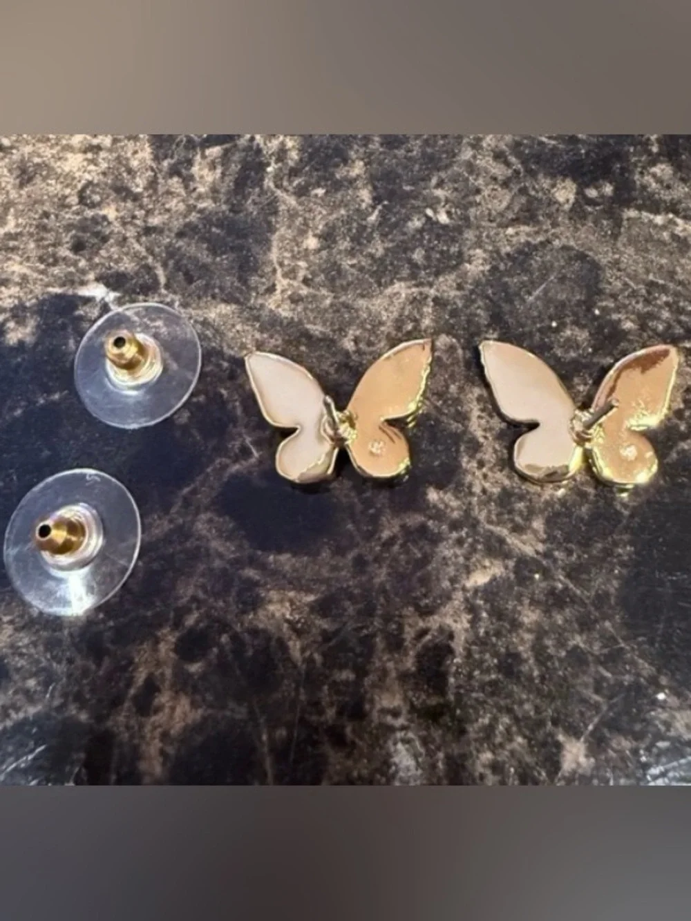 Kate Spade All A Flutter Mother Of Pearl Gold Tone Butterfly Earrings - NWT - Picture 5 of 7